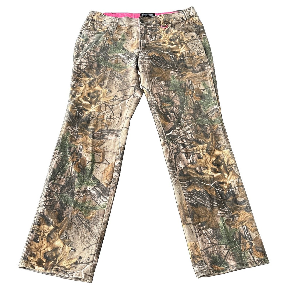 Realtree Jeans Womens Size 14 Camouflage Xtra 5 Pocket Hunting Outdoor *Flaw*